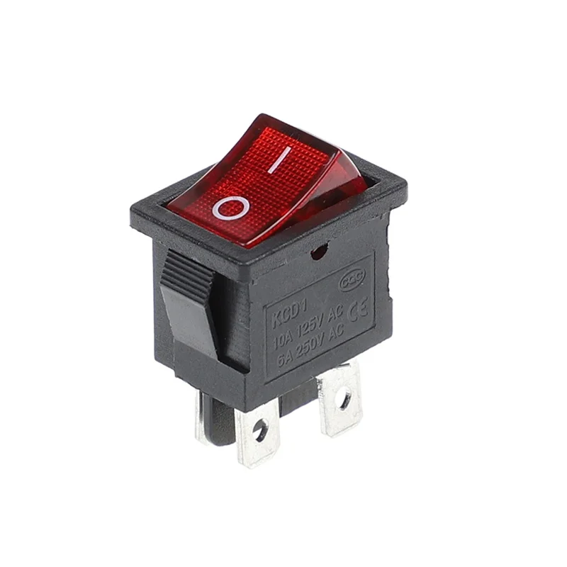 KCD1-104N ВКЛ-ВЫКЛ 4 штыря Кулисные переключатель 21*15 DPDT с подсветкой желобковый