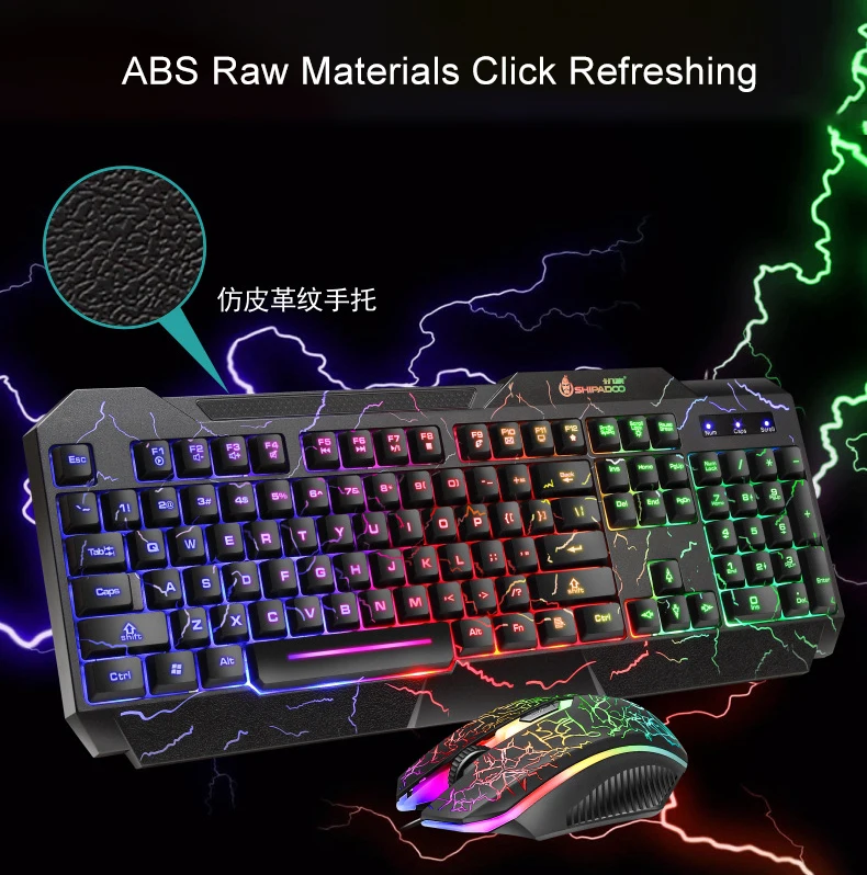 amazon top seller 2023 keyboard gaming mechanical custom usb ABS gaming illuminated keyboard and mouse set pc for games