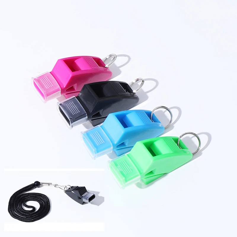 Wholesale ABS Plastic Dolphin-shape Whistles Sports Soccer Basketball Referee Whistle With Lanyard
