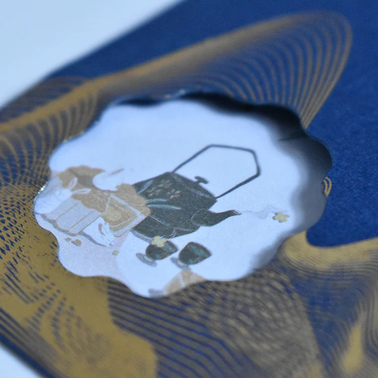 Custom luxury textured art paper packaging envelope with Pearl paper card for festival greeting