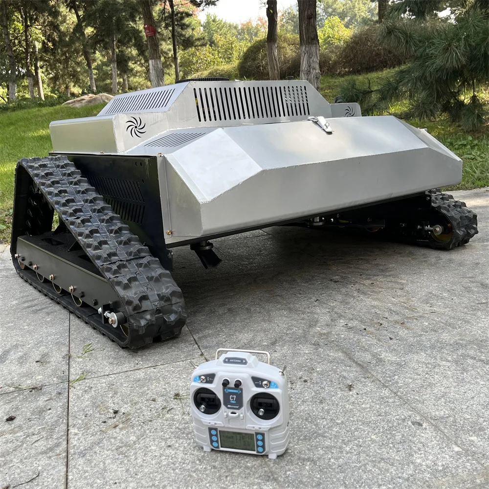 Multifunctional Remote Control Crawler Lawn Mower Small Lawn Mower For Wasteland Mower On Road Slope For Slope Embankments