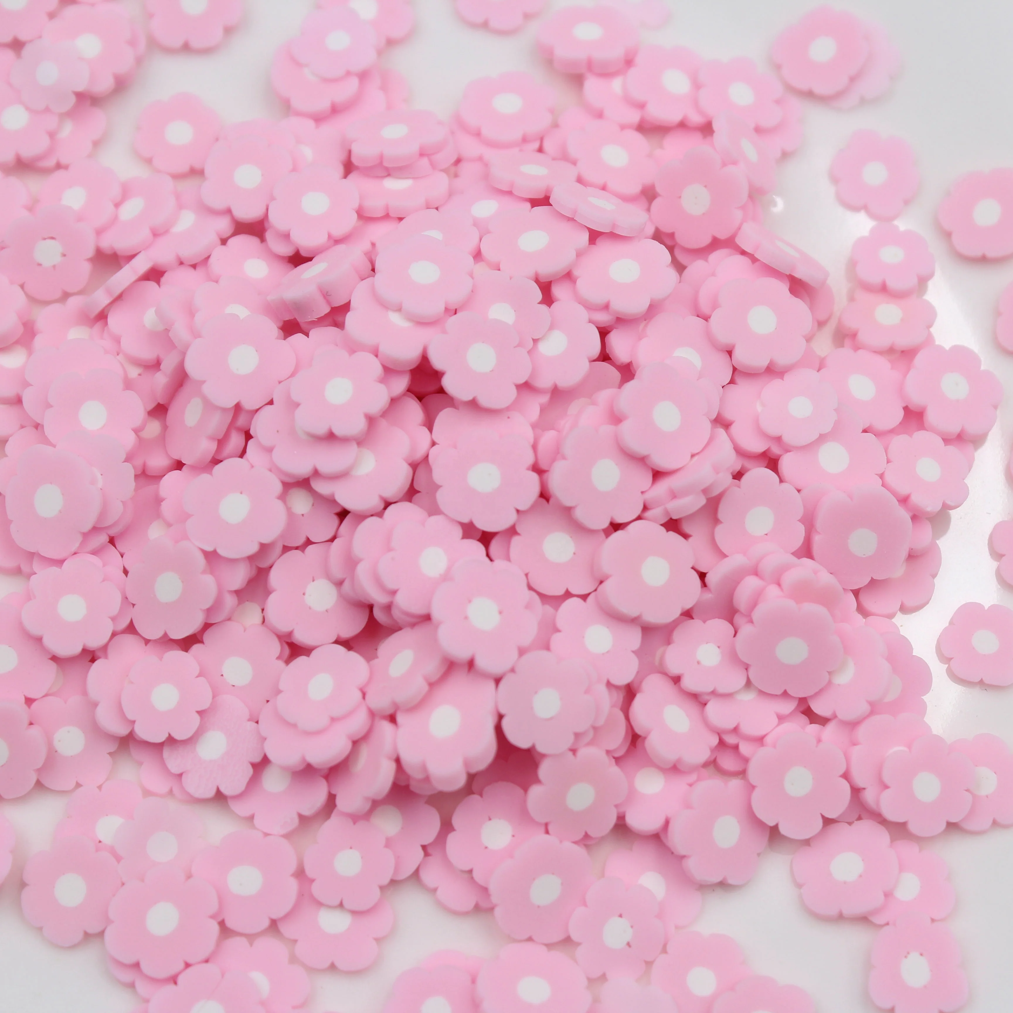 1KG Spring Themed Pink Flower Slices Polymer Clay Soft Pottery for Decoration DIY Crafts Filler Accessories