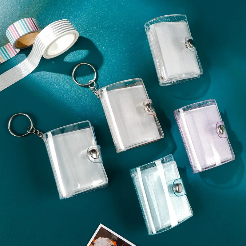 Mini Frame Photo Book Album Keychain Photo Mini Album Keychains Personalized Insert PVC Photos Book Photocard Kpop Holder
