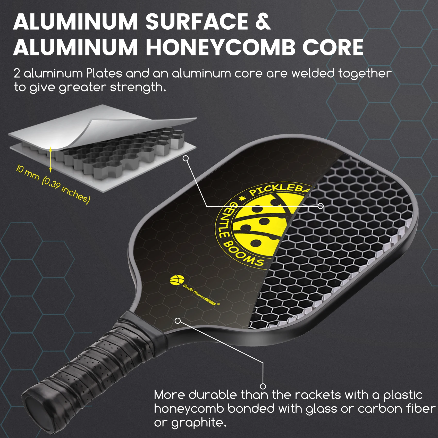 Latest Light Weight Aluminum honeycomb core Pickle Ball Paddle Pickleball Paddle And Paddle Bag