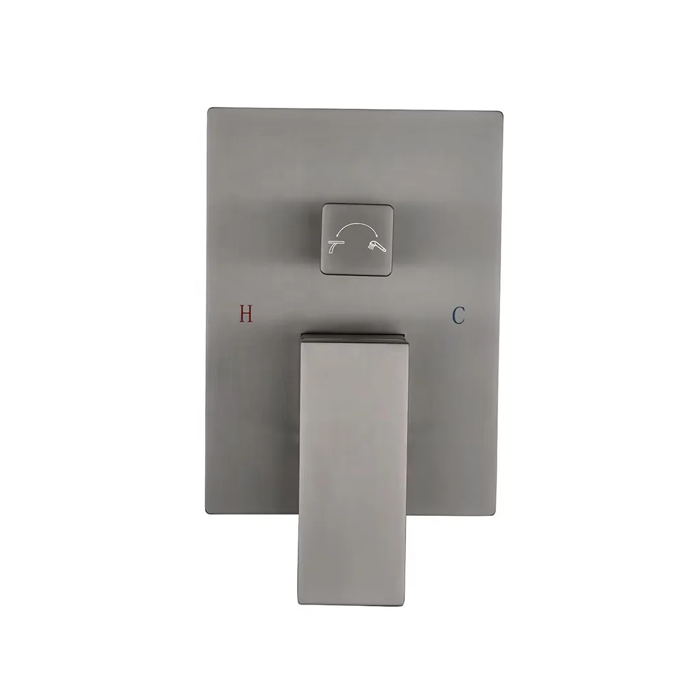 2 Way gun grey Shower Diverter Valve Brass 2 Functions cold and hot Shower Mixing Valve Kit 2 Handle Flow Control Valve