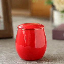 Chinese factory product hot selling wholesale 250ml 330ml no handle cup custom logo red ceramic tea cup with lid