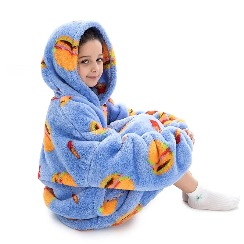 cute loose anime baby hoodies kid hoodie blanket with pockets