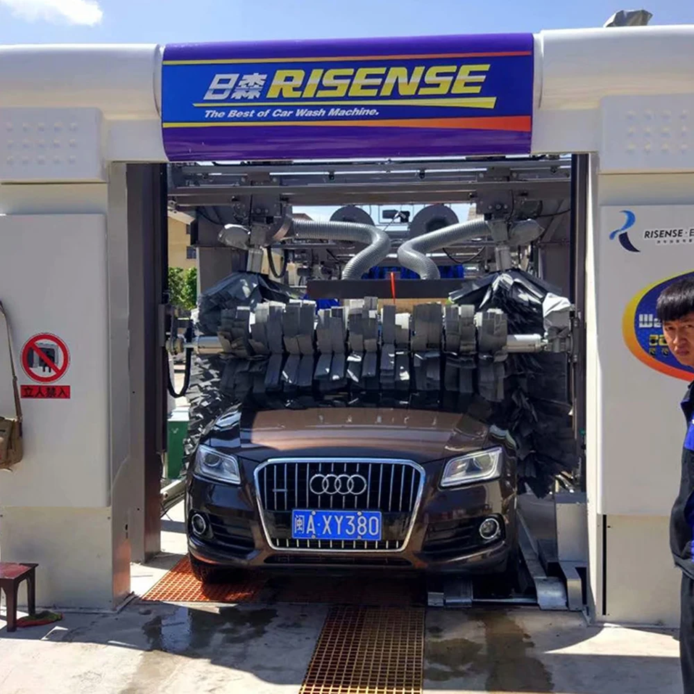 Risense full automatic tunnel car wash CC-690 tunnel automatic car wash brush auto machine with air dryer