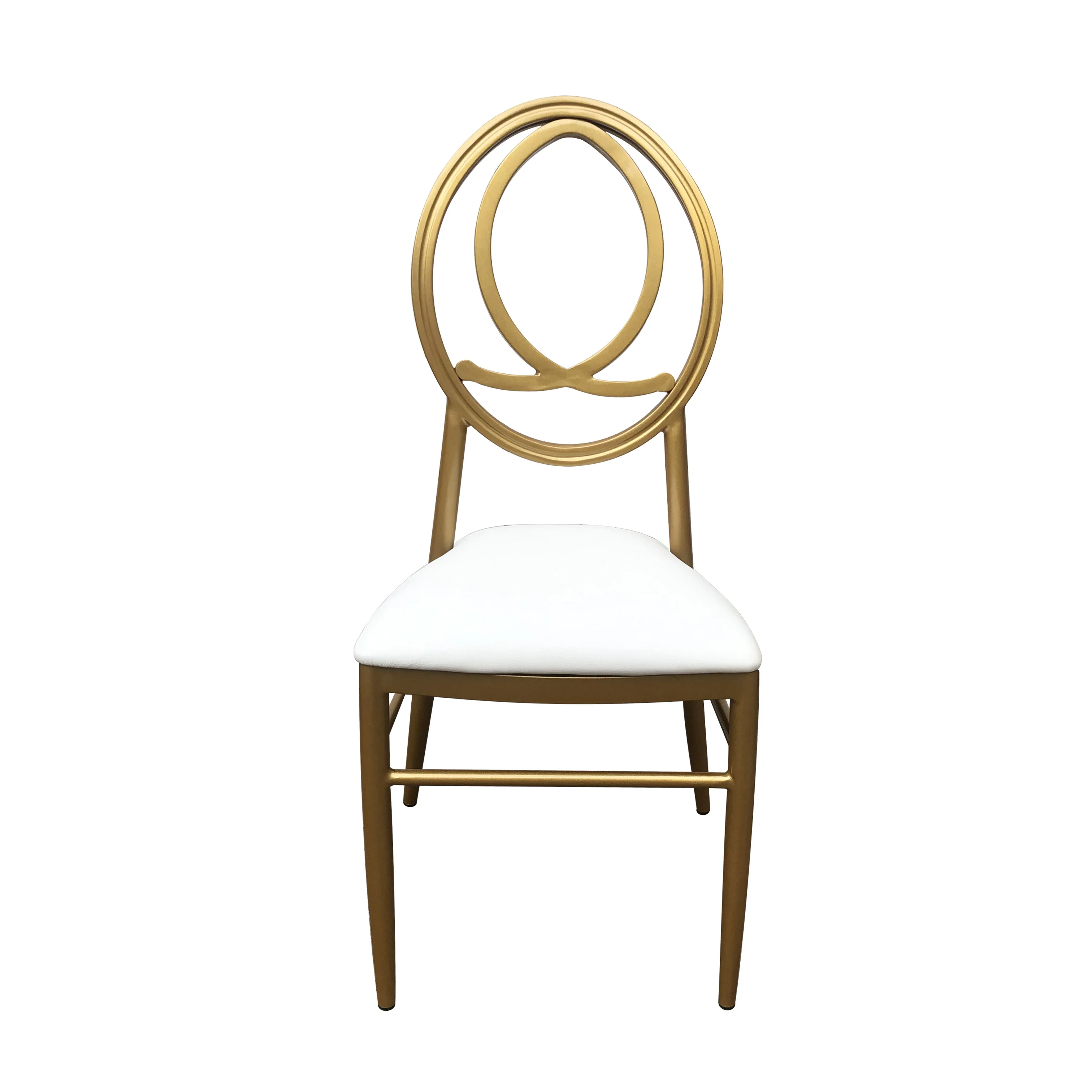 Stackable Phoenix chair for modern wedding events in aluminum alloy with cushion