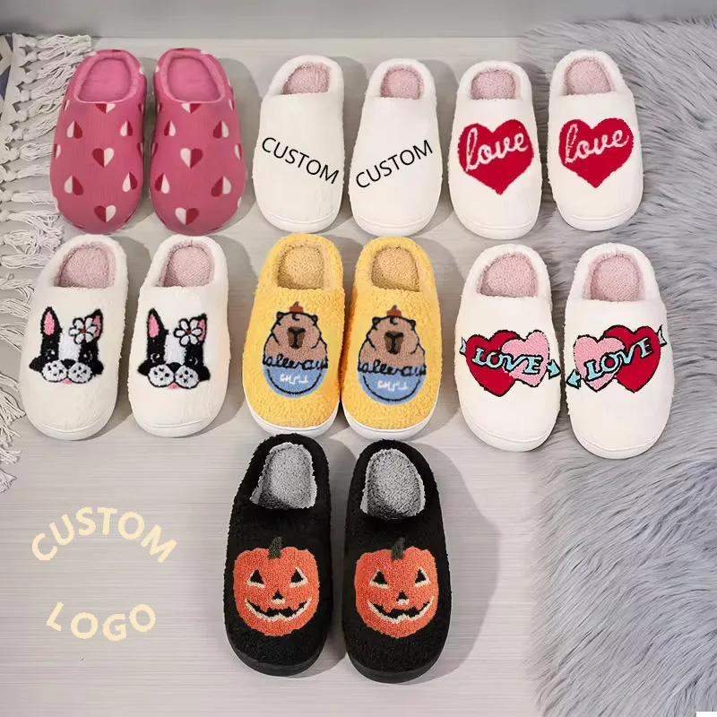 High quality home slippers unisex cozy micro-terry indoor home men women home cotton fur warm slippers