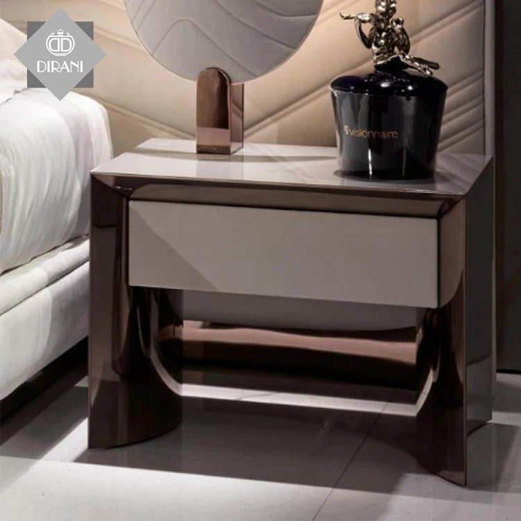 Popular Modern Design Wooden Luxury Style Nightstand Bedside Table with Drawer