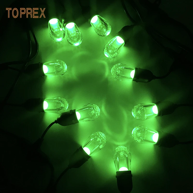 Outdoor E27 Socket LED String Lights RGB Color Changing Commercial Grade Festoon Lighting with 8 Light Effects for Christmas