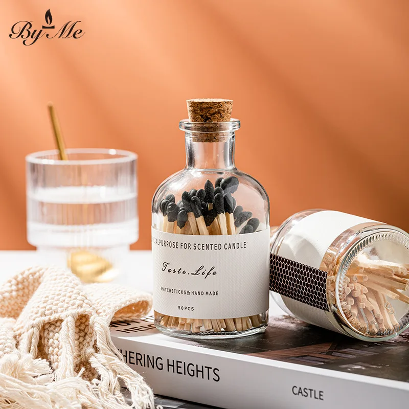 Aromatherapy candle matches 50 glass bottled matches