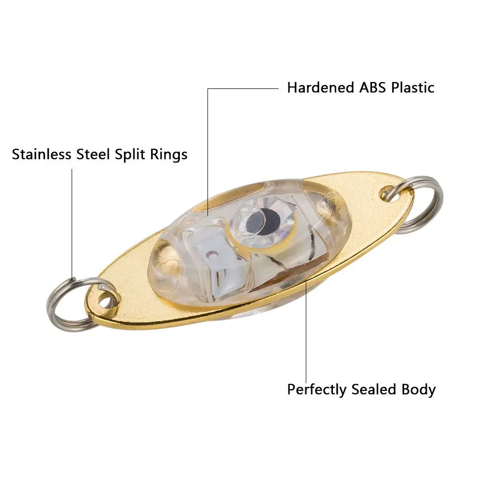 LED Underwater Deep Water Drop Eye Flash Fish Light Spoon Trolling Lure Accessories Diamond Strobe Fishing Light