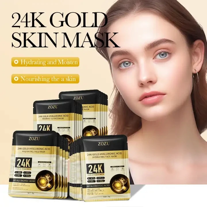 Private Label Skin Care Gold Face Mask Skin Care Collagen Crystal Organic Smoothing Anti Aging Anti Wrinkle Facial Sheet Mask