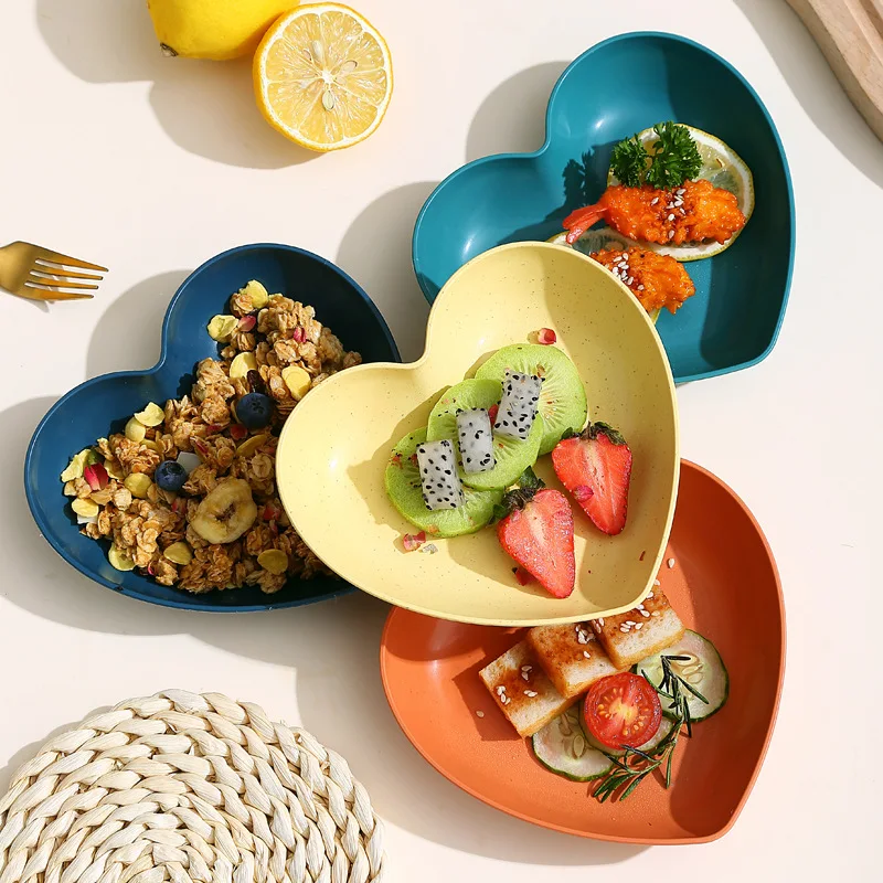 10 Pcs/sets Heart Shaped Dish Fruit Snacks Plate Dinnerware Set Candy And Nut Serving Container Food Dessert Storage Dish