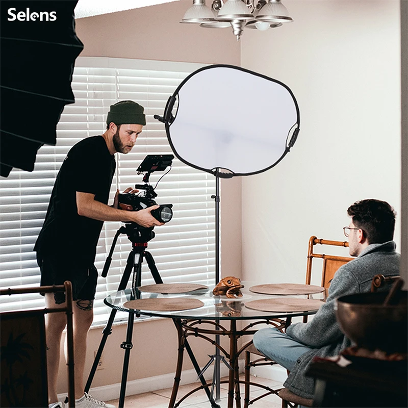 Selens Photo Reflector Stand kit 24x36 inches 5 in 1 reflectors with 78 inches Light Stand Extendable Holder Arm Clips for Photo