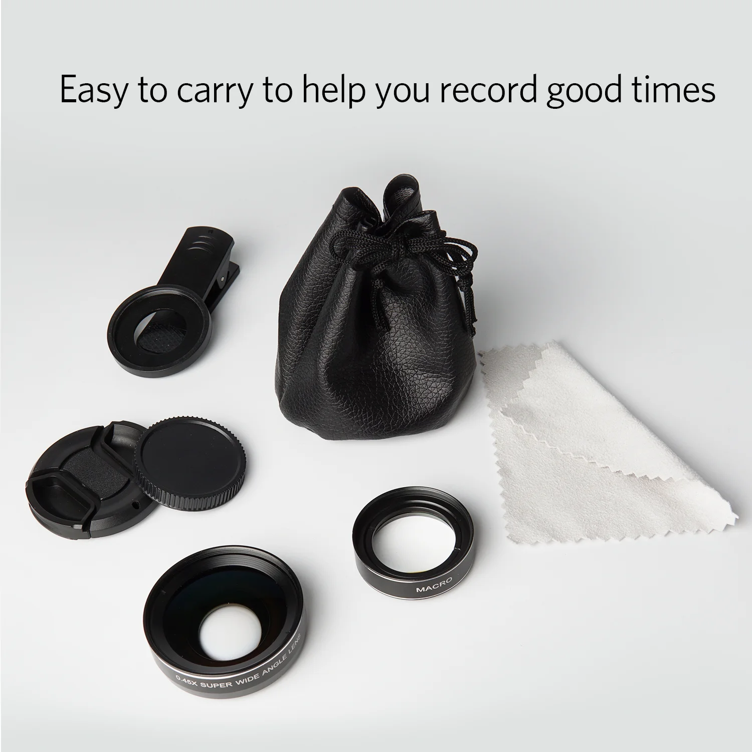 LIGINN 2021  amazon top seller 2 in 1 clip on lens kit 0.45X super wide angle lens 12.5X macro lens for android smartphone