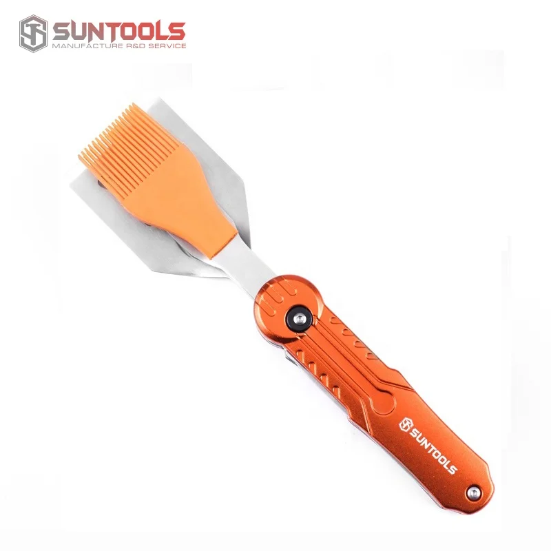 5 in 1 Detachable Grilling Multitool Knife Fork Turner basting brush bottle opener Foldable Utensil Set BBQ Multi Tool