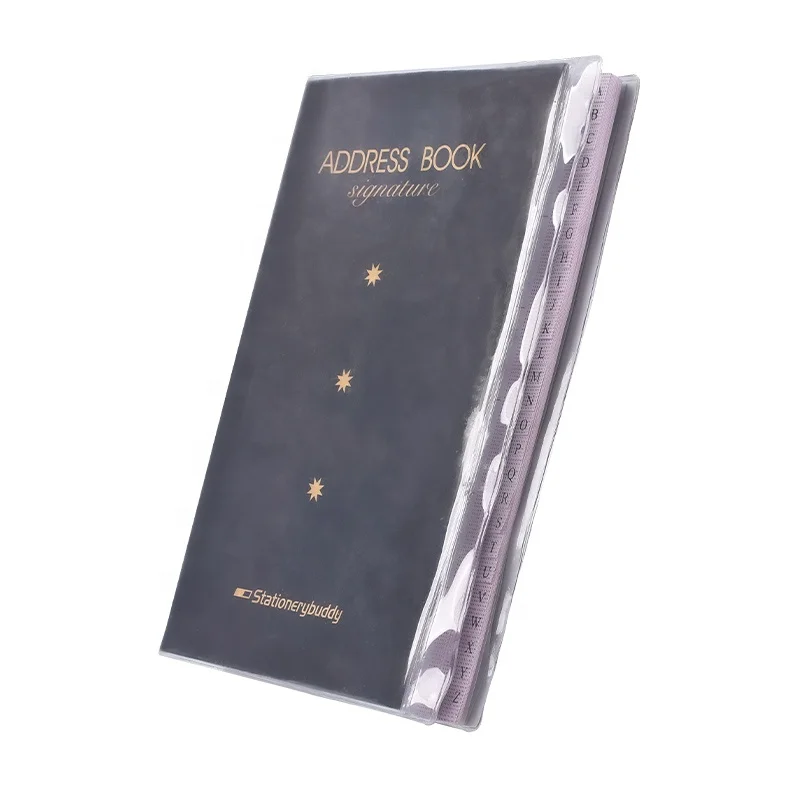 Promotion Office Stationery A6 Pocket Memo Notebook PVC Cover Black Small Leather Address Book
