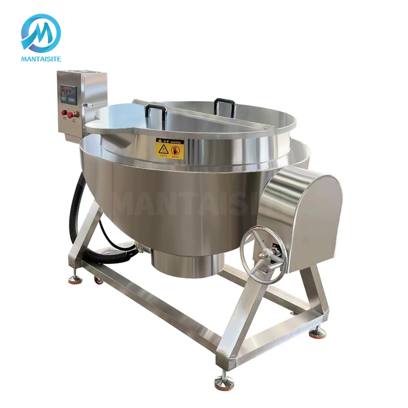 100l/200l/500l Industrial Electric/Gas/Steam Jacketed Cooking Kettle Tomato Paste Soup Sugar Boiler Jacketed Kettle with Mixer
