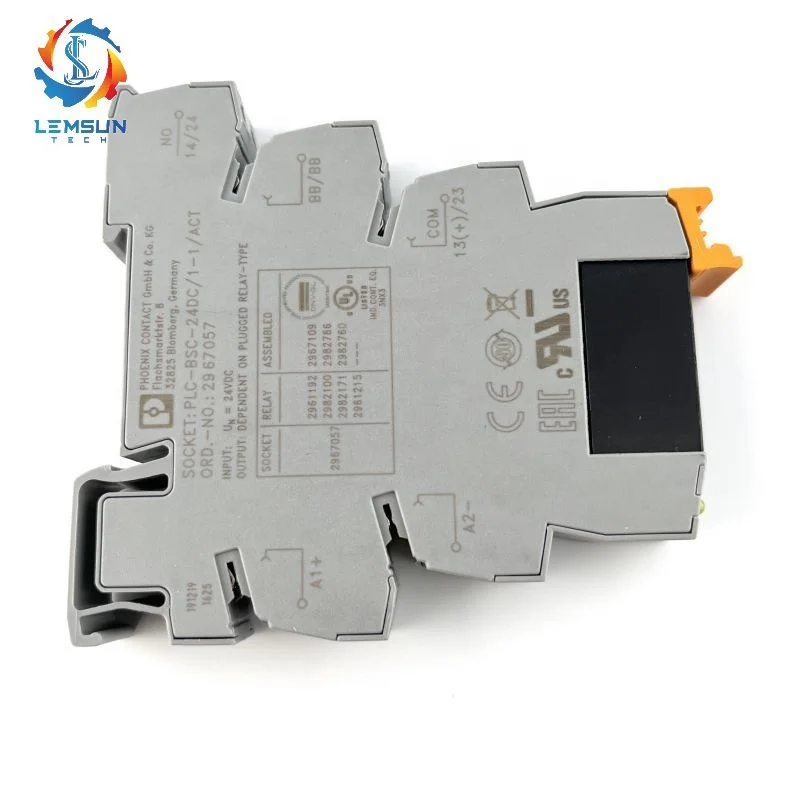 Original Din Rail Mount Relay 24vdc Relay Module PLC-BSC-24DC NO:2967057 Phoenix Relay Module