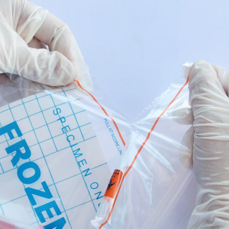 Ldpe label evidentadhesive absorbent tamper glue pad colored nonresealable biohazard transport specimen bags