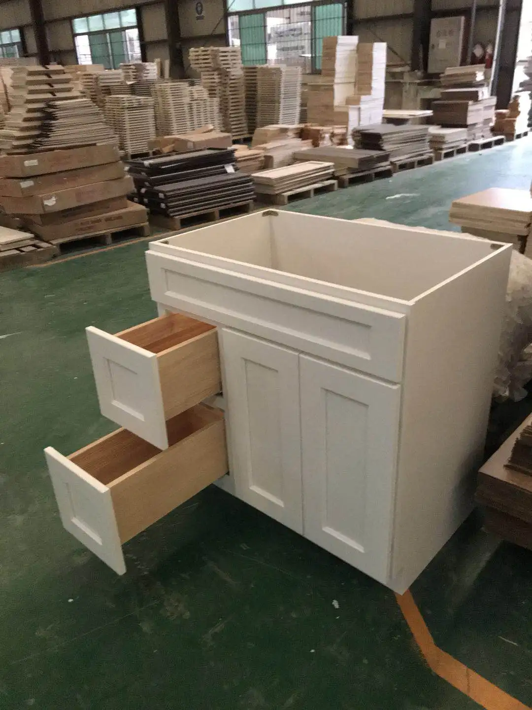 Gabinetes de Cocina RTA White Shaker Modular Kitchen Cabinets Solid Wood Direct From China