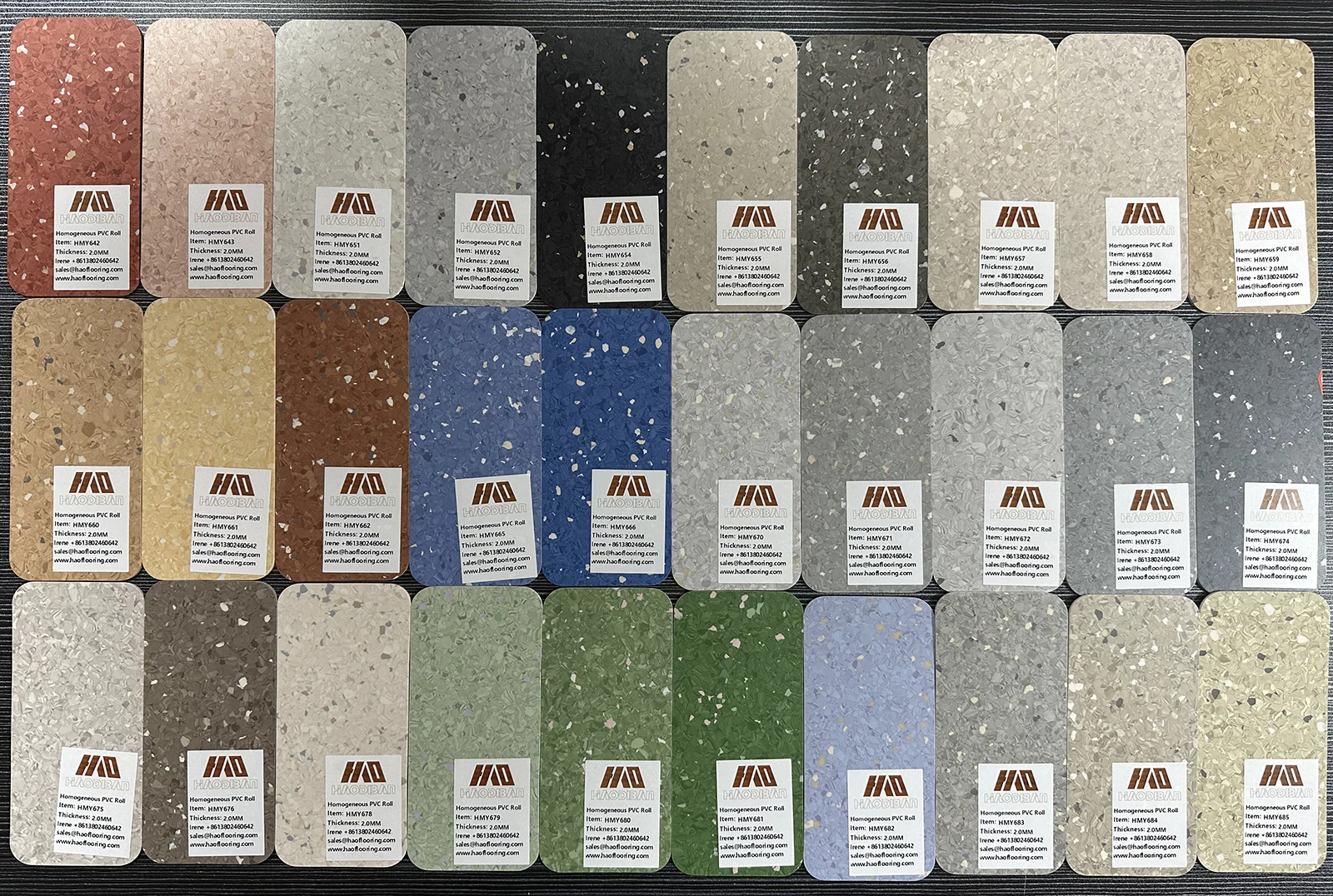 Red 2*20m Homogeneous Flooring Waterproof Anti Slip PVC Vinyl Roll for School Hospital Plastic Sheet