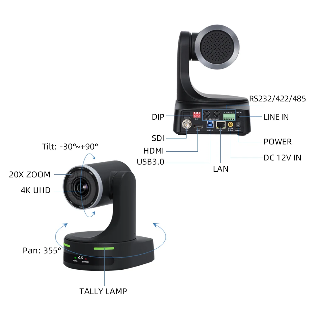 Универсальная камера видеонаблюдения SDI HDMI ptz cctv bullet usb 3 0 4k