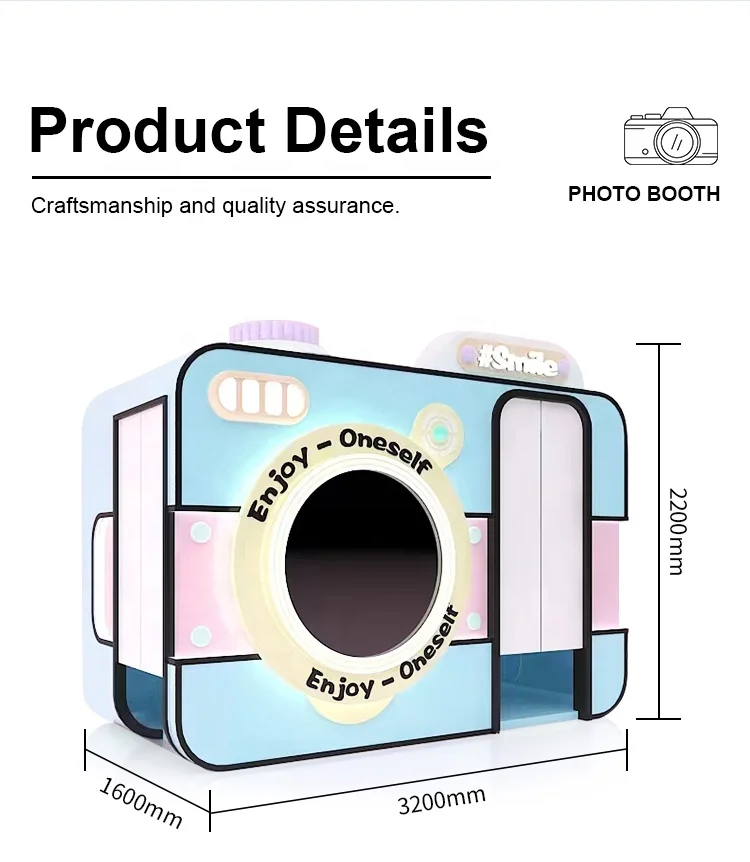 Free Standing New Selfie Booth Square Portable Vending Machine Art Photo Magic Back Drop Selfie Booth