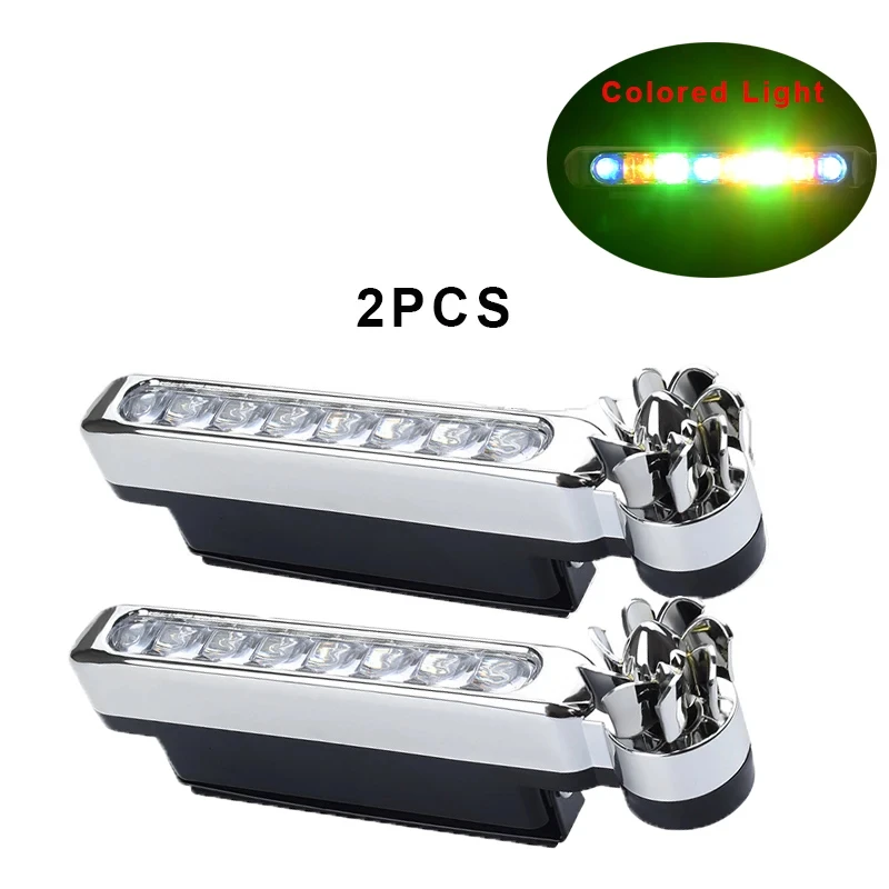 Wind Powered Car LED DayTime Running Light Auxiliary Lighting Rotation Fan Lamp Automobile Day Time Headlight