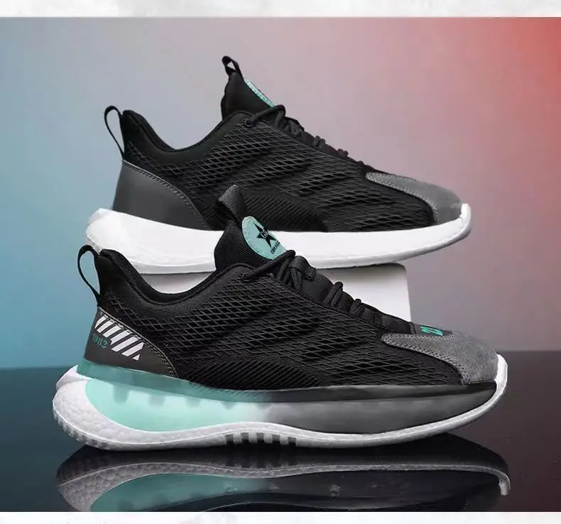 Cheap wholesale customized fashion shock absorption TPU sole lace up men sports shoes