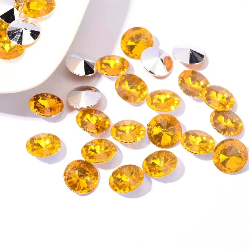 Hot Selling Platform Pointed Bottom Acrylic Satellite Diamond Flying Saucer Shaped Crystal Diamond Diy Head Accessories