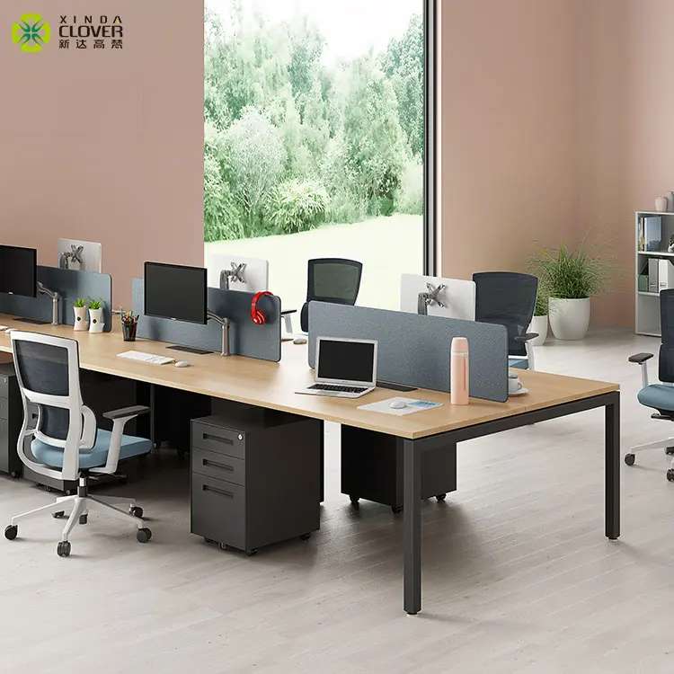 6 person modern office desk sets modular office workstation staff
