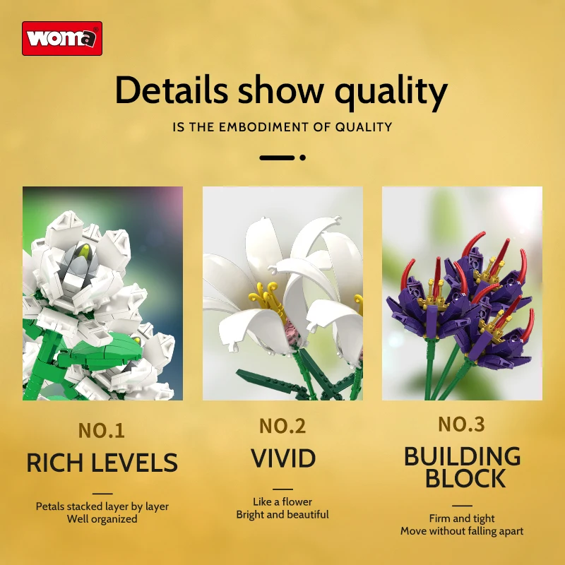 Child kids gifts toys flores Centerpiece construction blossom flowers botanical sunflower building block set