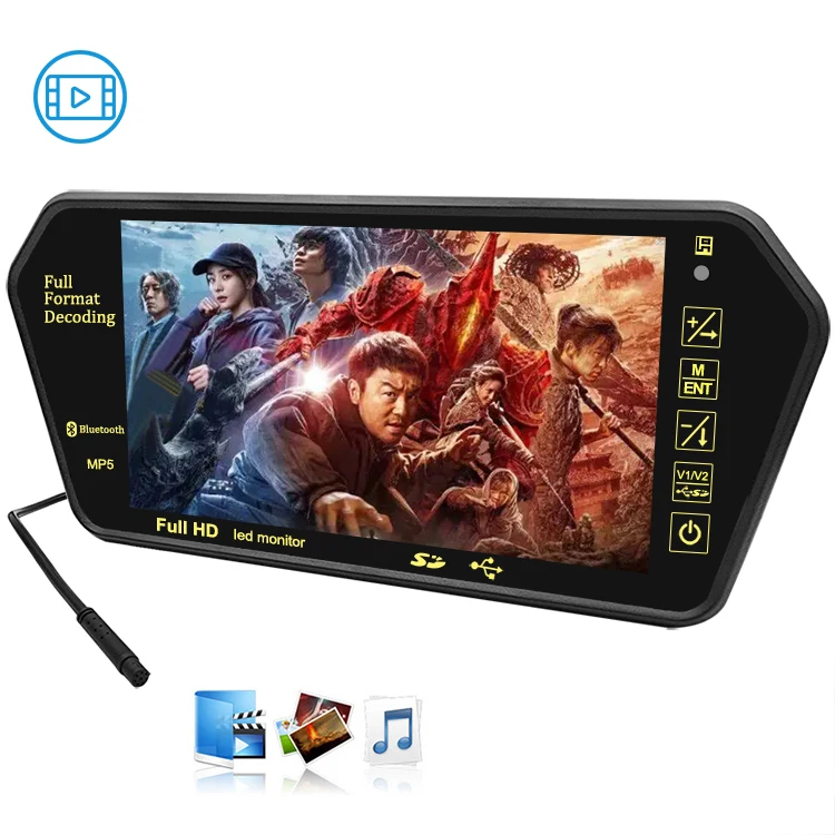 7inch auto dimming rearview mirror monitor With Mp5 Player BT