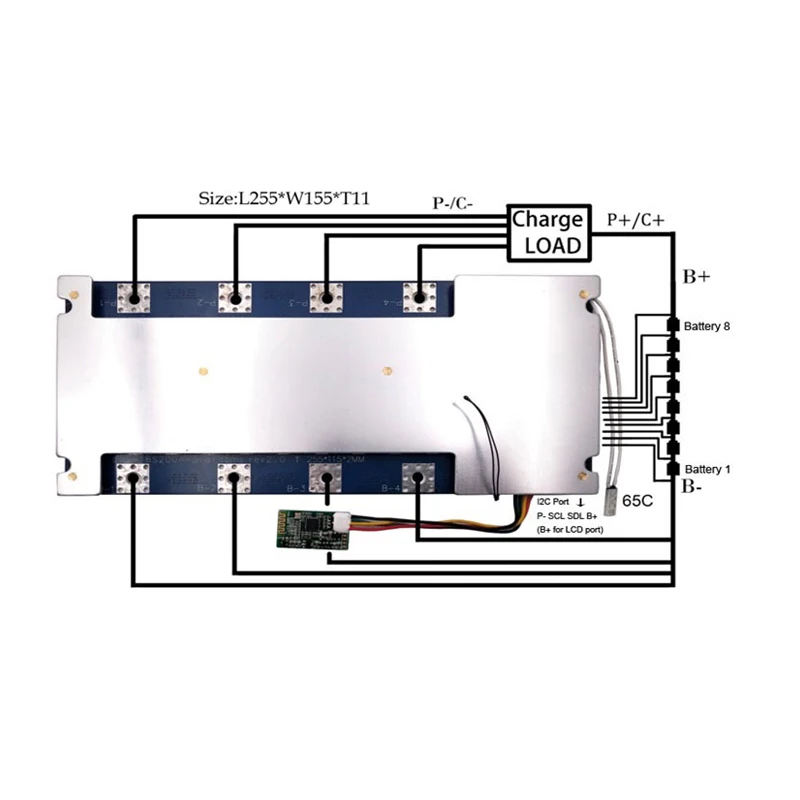 Good Quality 4S 200A with I2C LCD display read datas on cell phone Smart BMS