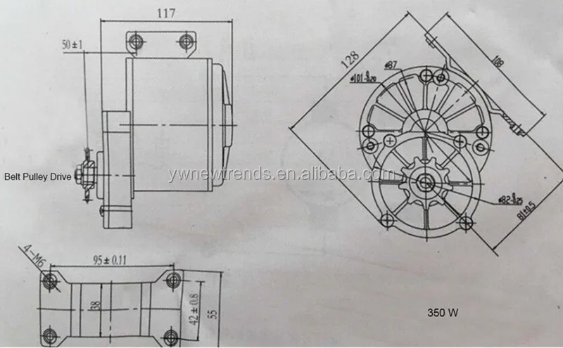 MY1016Z3 350W AVG Robot Driver Belt Pulley Drive Electric Bike Motor Kit Accessory 24/36V DC Brushed Motor for toy kick scooters
