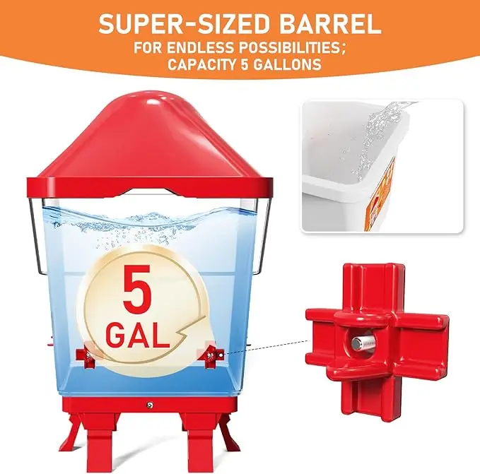 5 Gal Chicken Heated Waterer Drinker With Adjustable Legs In Winter