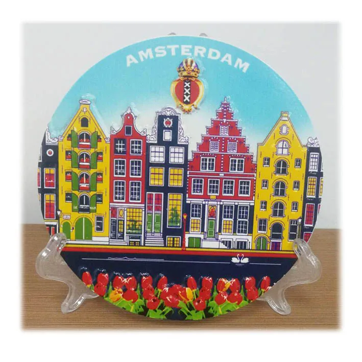 Resin Puerto Rico Souvenir round plate, Puerto Rico Tourist gifts