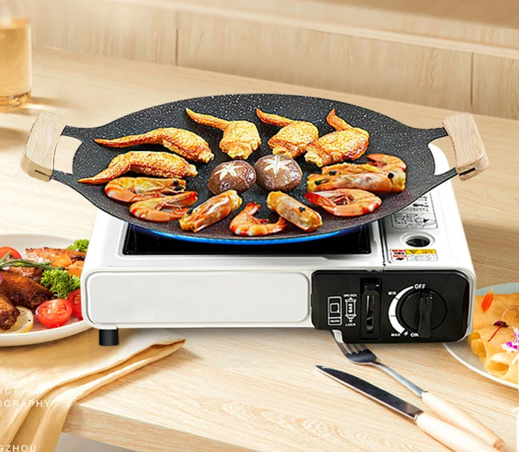 Multi-Purpose Mcrib Material Style Die-Cast Aluminium Extract Residual Liquid Outdoor Food Grill Round Non-Stick Baking Tray