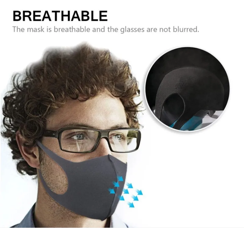 
Factory supply Winter warm thicker washable dust-proof Reusable ice silk fashion cotton mask custom LOGO Breathable face mask 