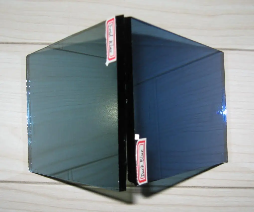 Ocean blue Ford blue 4mm 5mm 6mm 8mm one way colored  tinted reflective  Construction Window Building glass