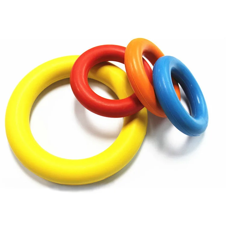 Eco Friendly Rubber Dog Flying Rings Interactive Chew Toy Ring
