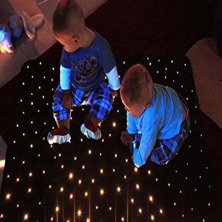 KINZ Soft Dancing Fiber Optic Star Light Carpet with Audio Control RGBW LED Light Engine