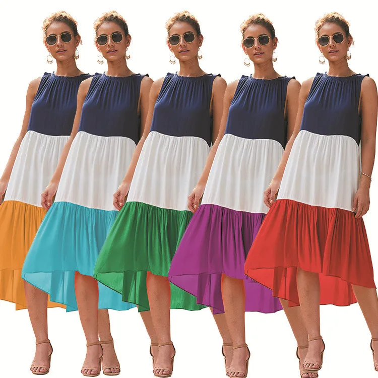 Sexy sleeveless summer boho chic beach maxi long dresses for women clothing 2020