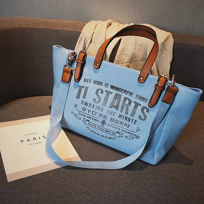 Fashion handbag 2021 hot selling multi colors ladies shoulder bag large capacity canvas crossbody bag women portable tote bag