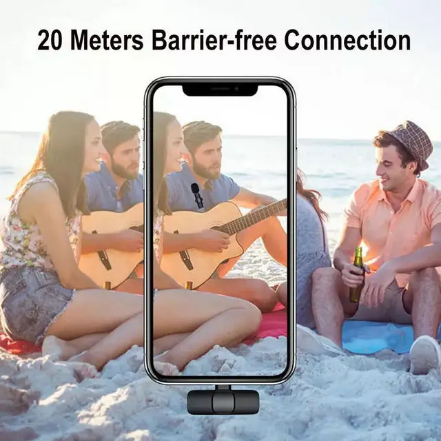 Portable Lavalier Wireless Microphone for Live Streaming Ultra-Low Latency Live Clip on Mini Microphone