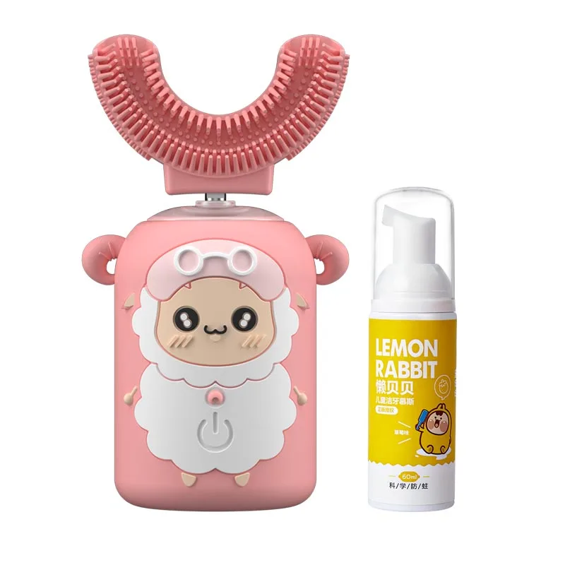 Baby Sonic Electric Toothbrush 360 Degrees IPX7 Silicone U Shape Toothbrush Ultrasonic Teeth Electric Tooth Brush Kids